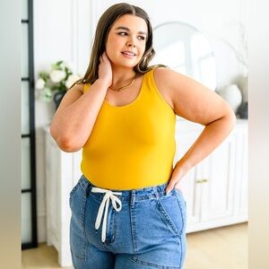 The Basics Reversible Longline Tank in Mustard